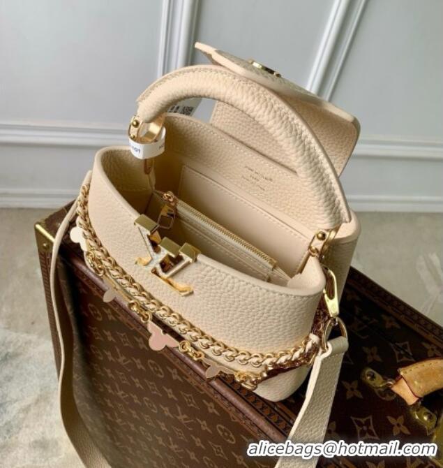 Grade Design Louis Vuitton Capucines East-West Mini Bag in Beige Taurillon leather M29608 2026