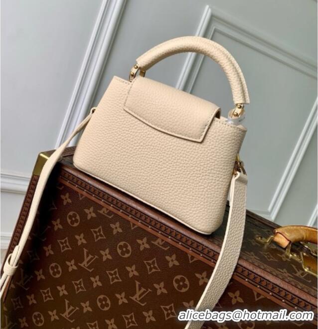 Grade Design Louis Vuitton Capucines East-West Mini Bag in Beige Taurillon leather M29608 2026