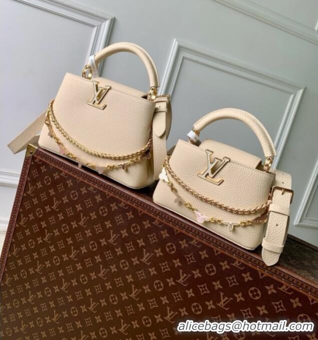 Shop Classic Louis Vuitton Capucines BB Bag in Beige Taurillon leather M29608 2026