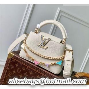 Promotional Louis Vuitton Capucines East-West Mini Bag in White Taurillon leather M29608 2026