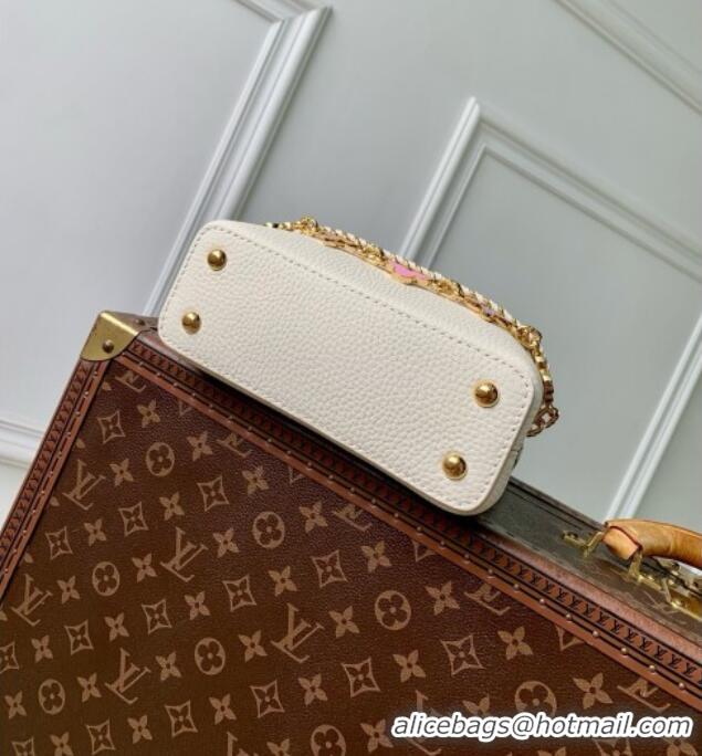 Promotional Louis Vuitton Capucines East-West Mini Bag in White Taurillon leather M29608 2026