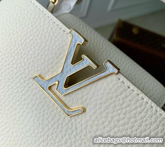 Promotional Louis Vuitton Capucines East-West Mini Bag in White Taurillon leather M29608 2026