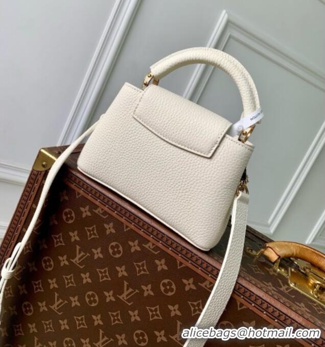 Promotional Louis Vuitton Capucines East-West Mini Bag in White Taurillon leather M29608 2026