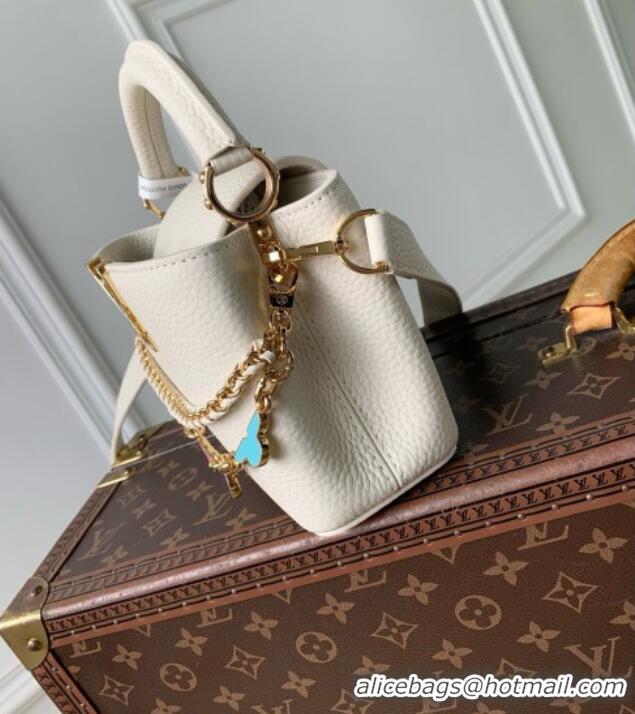 Promotional Louis Vuitton Capucines East-West Mini Bag in White Taurillon leather M29608 2026