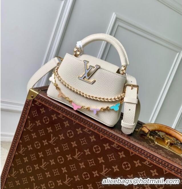 Promotional Louis Vuitton Capucines East-West Mini Bag in White Taurillon leather M29608 2026