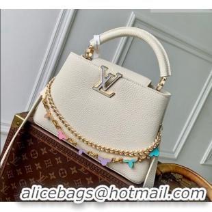 Top Grade Louis Vuitton Capucines BB Bag in White Taurillon leather M29608 2026