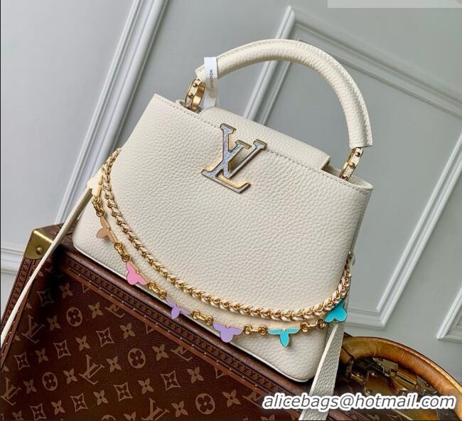 Top Grade Louis Vuitton Capucines BB Bag in White Taurillon leather M29608 2026