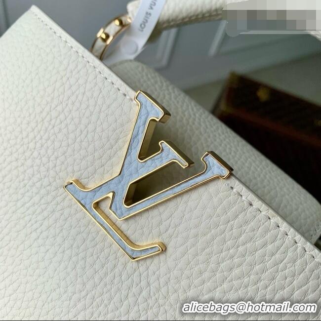 Top Grade Louis Vuitton Capucines BB Bag in White Taurillon leather M29608 2026