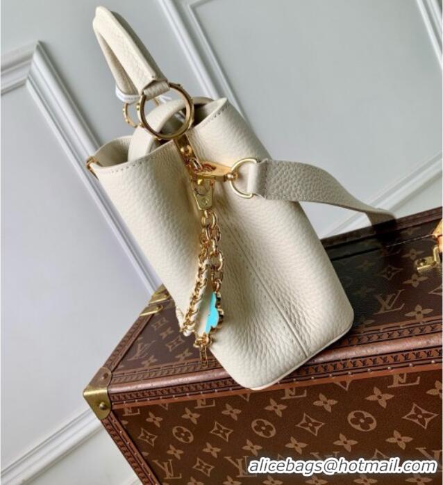 Top Grade Louis Vuitton Capucines BB Bag in White Taurillon leather M29608 2026
