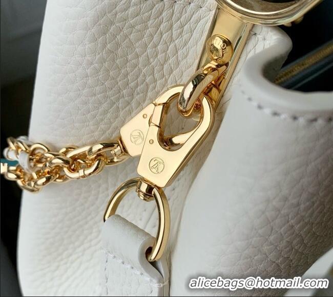 Top Grade Louis Vuitton Capucines BB Bag in White Taurillon leather M29608 2026