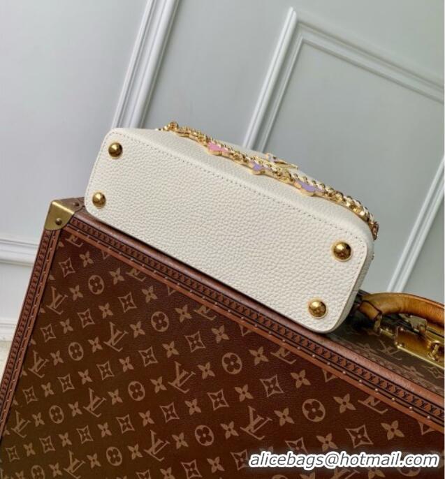 Top Grade Louis Vuitton Capucines BB Bag in White Taurillon leather M29608 2026