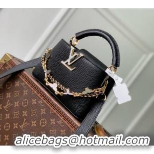 Good Quality Louis Vuitton Capucines East-West Mini Bag in Black Taurillon leather M2A379 2026