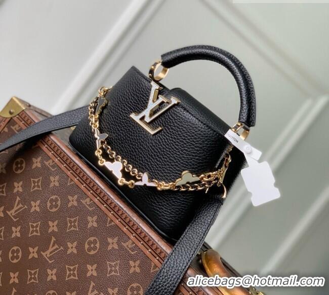 Good Quality Louis Vuitton Capucines East-West Mini Bag in Black Taurillon leather M2A379 2026