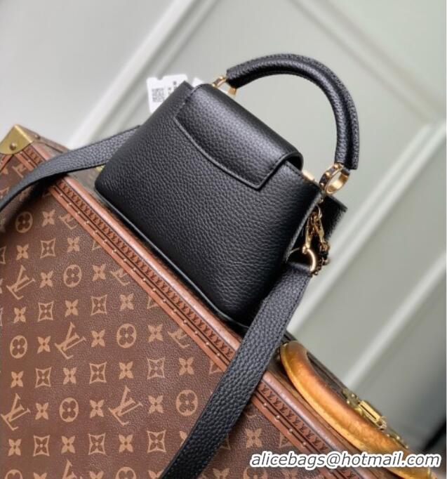 Good Quality Louis Vuitton Capucines East-West Mini Bag in Black Taurillon leather M2A379 2026