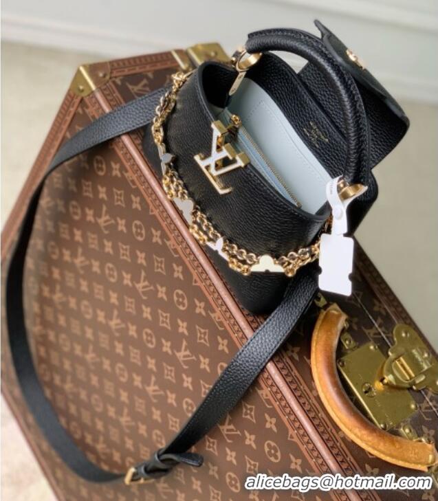 Good Quality Louis Vuitton Capucines East-West Mini Bag in Black Taurillon leather M2A379 2026