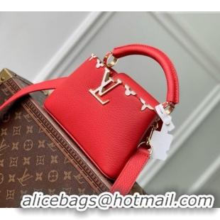 Good Taste Louis Vuitton Capucines East-West Mini Bag in Red Taurillon leather M11341 2026