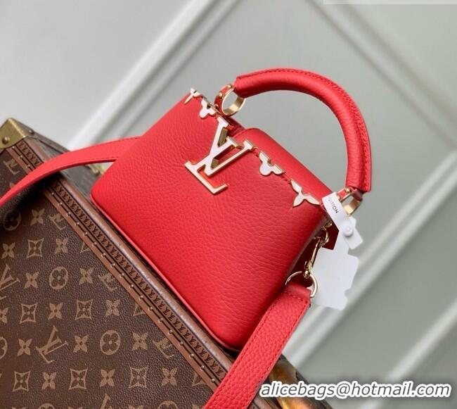 Good Taste Louis Vuitton Capucines East-West Mini Bag in Red Taurillon leather M11341 2026