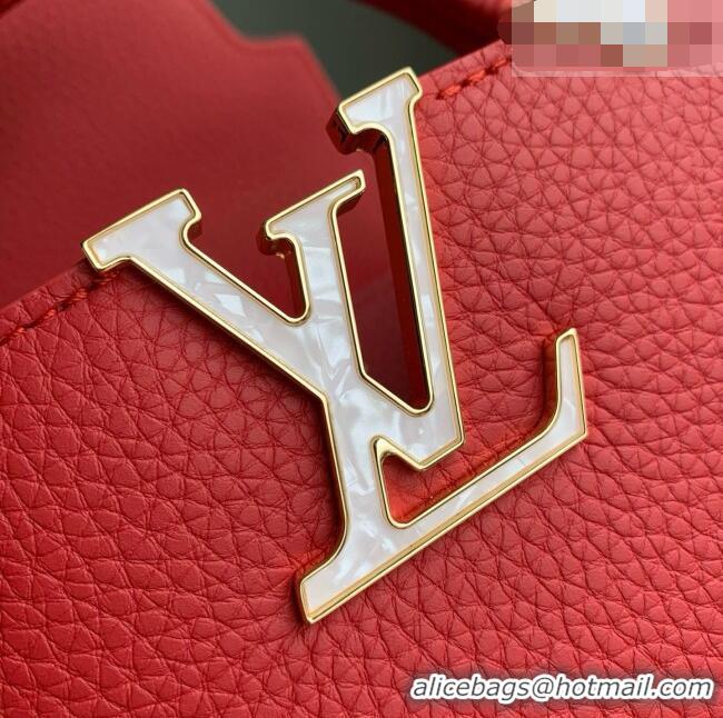 Good Taste Louis Vuitton Capucines East-West Mini Bag in Red Taurillon leather M11341 2026
