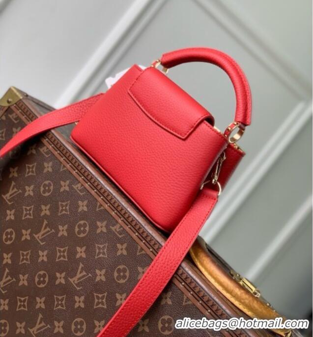 Good Taste Louis Vuitton Capucines East-West Mini Bag in Red Taurillon leather M11341 2026