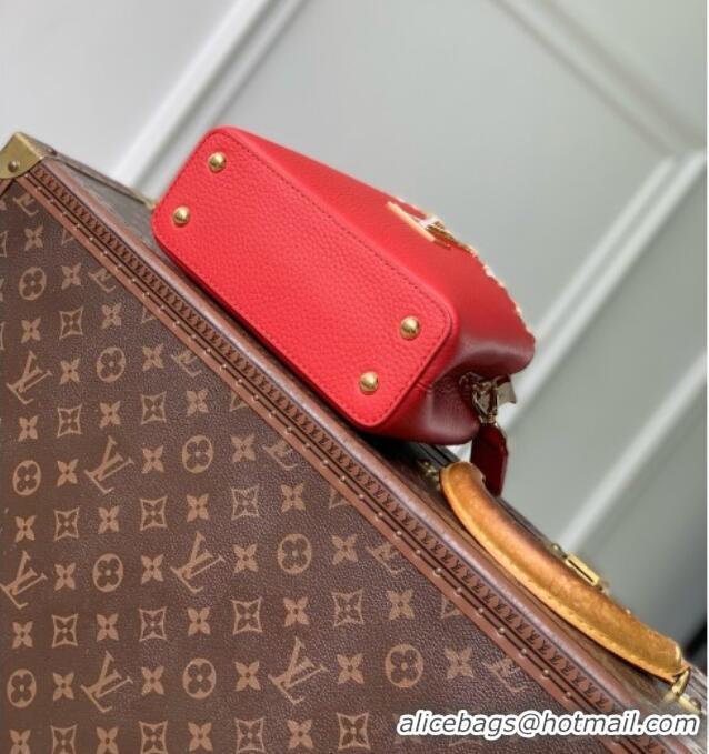 Good Taste Louis Vuitton Capucines East-West Mini Bag in Red Taurillon leather M11341 2026