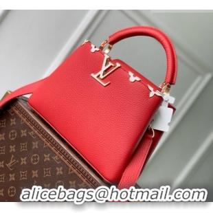Famous Brand Louis Vuitton Capucines BB Bag in Red Taurillon leather M11341 2026