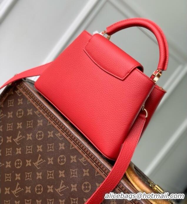 Famous Brand Louis Vuitton Capucines BB Bag in Red Taurillon leather M11341 2026