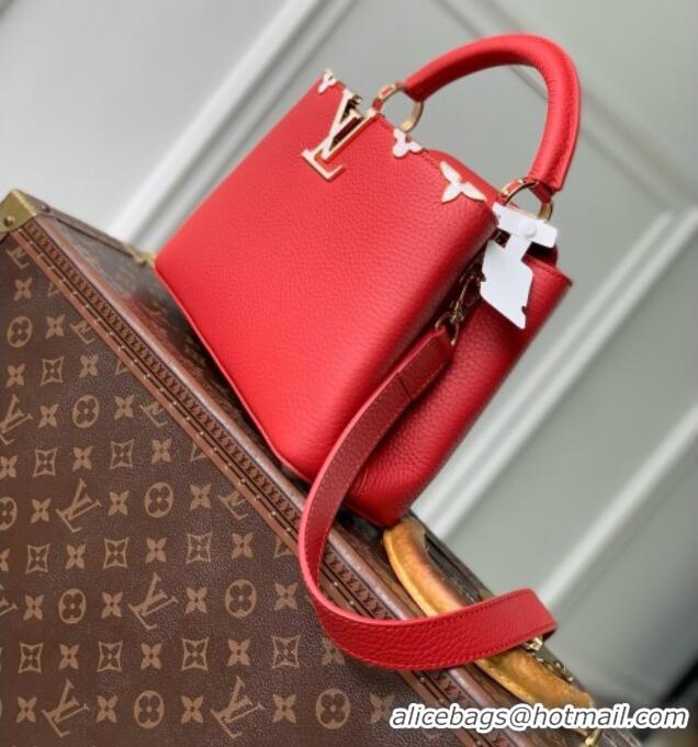 Famous Brand Louis Vuitton Capucines BB Bag in Red Taurillon leather M11341 2026