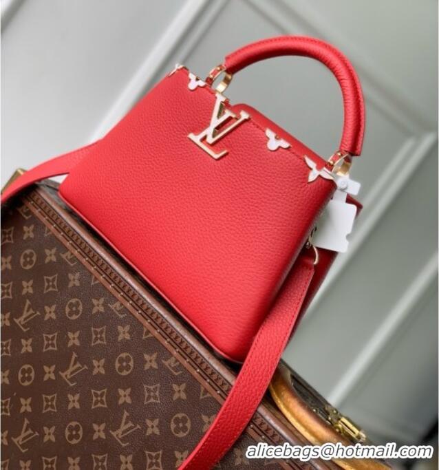 Famous Brand Louis Vuitton Capucines BB Bag in Red Taurillon leather M11341 2026