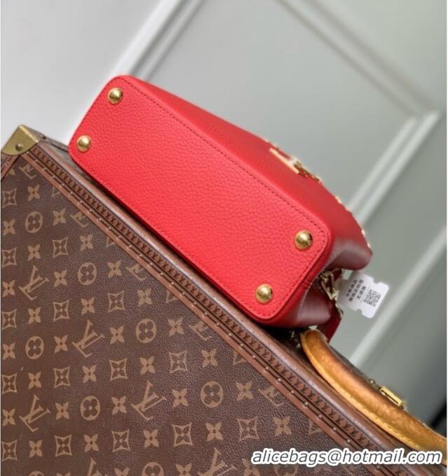 Famous Brand Louis Vuitton Capucines BB Bag in Red Taurillon leather M11341 2026