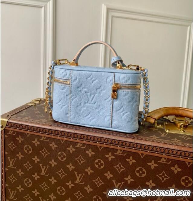 Top Quality Louis Vuitton Vanity Chain Pouch Bag in Blue Cowhide Leather M2A007 2026