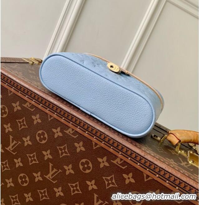 Top Quality Louis Vuitton Vanity Chain Pouch Bag in Blue Cowhide Leather M2A007 2026