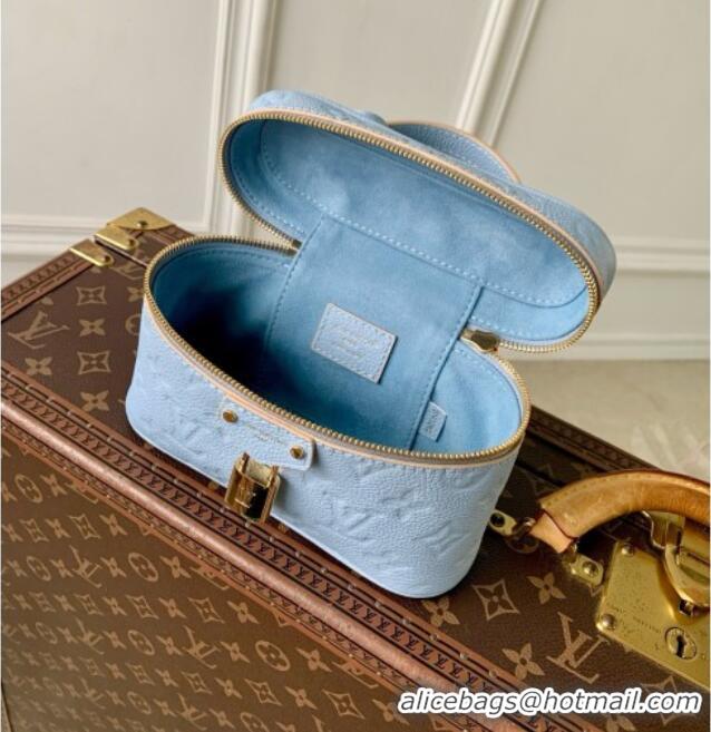 Top Quality Louis Vuitton Vanity Chain Pouch Bag in Blue Cowhide Leather M2A007 2026