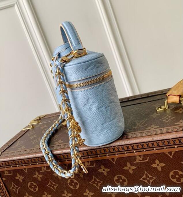 Top Quality Louis Vuitton Vanity Chain Pouch Bag in Blue Cowhide Leather M2A007 2026