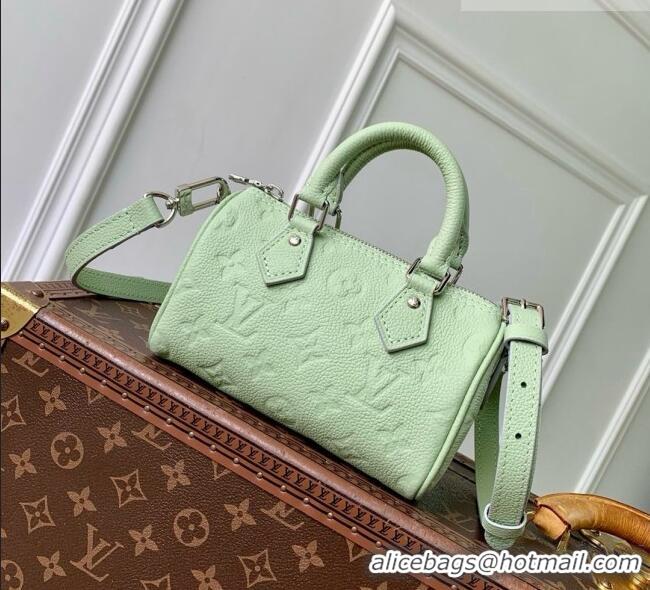 Promotional Louis Vuitton High Summer Nano Speedy Bag in Minty Green Cowhide Leather M2A387 2026