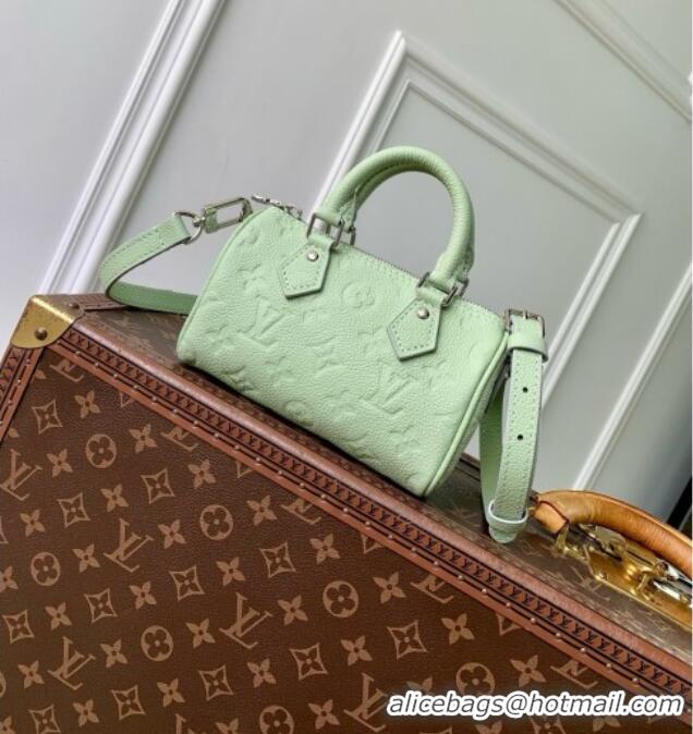 Promotional Louis Vuitton High Summer Nano Speedy Bag in Minty Green Cowhide Leather M2A387 2026