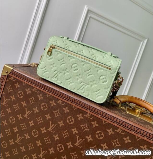 Luxury Cheap Louis Vuitton High Summer Pochette Métis East West Bag in Minty Green Cowhide Leather M2A339 2026