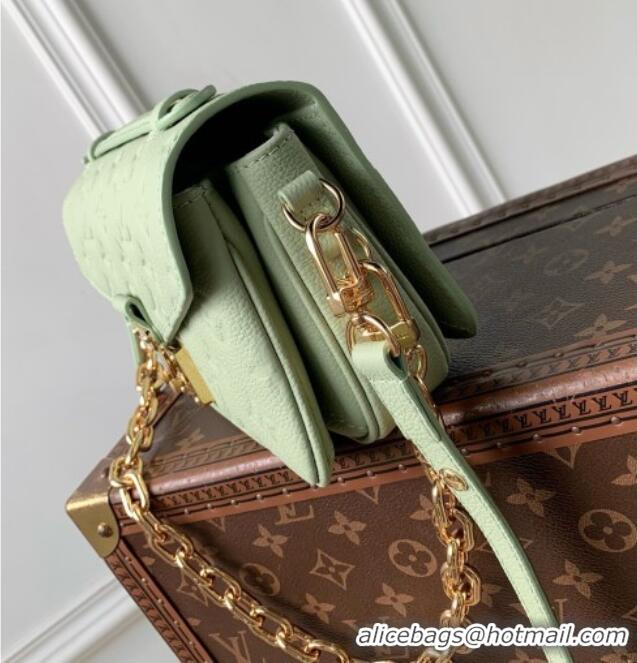 Luxury Cheap Louis Vuitton High Summer Pochette Métis East West Bag in Minty Green Cowhide Leather M2A339 2026
