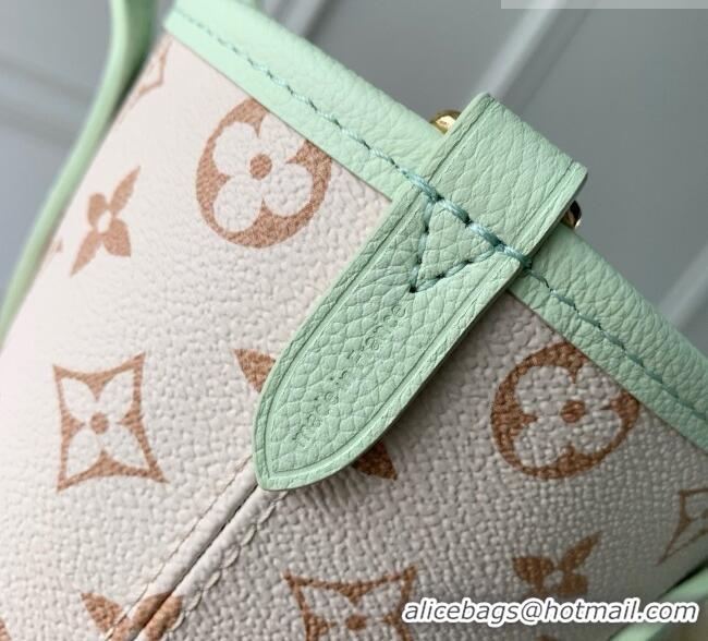 Luxury Cheap Louis Vuitton Neverfull Inside Out BB Bag in Monogram Dune/Minty Green Cowhide Leather M2A465 2026