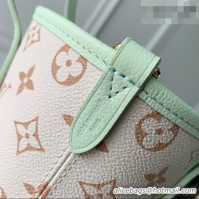 Luxury Cheap Louis Vuitton Neverfull Inside Out BB Bag in Monogram Dune/Minty Green Cowhide Leather M2A465 2026