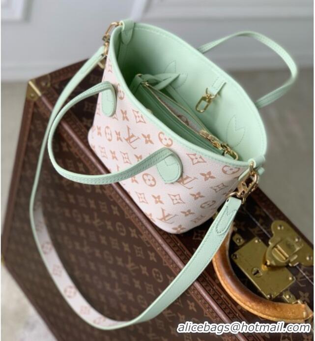 Luxury Cheap Louis Vuitton Neverfull Inside Out BB Bag in Monogram Dune/Minty Green Cowhide Leather M2A465 2026
