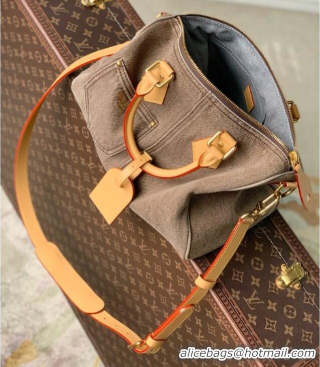 Top Grade Louis Vuitton Speedy 30 Bandoulière Bag in Coffee Bean Brown Denim M29170 2026