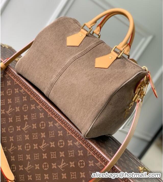 Top Grade Louis Vuitton Speedy 30 Bandoulière Bag in Coffee Bean Brown Denim M29170 2026