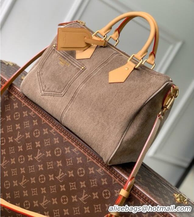 Top Grade Louis Vuitton Speedy 30 Bandoulière Bag in Coffee Bean Brown Denim M29170 2026