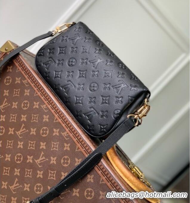 Luxury Discount Louis Vuitton Pochette Métis Soft Bag in Black Cowhide Leather M29783 2026