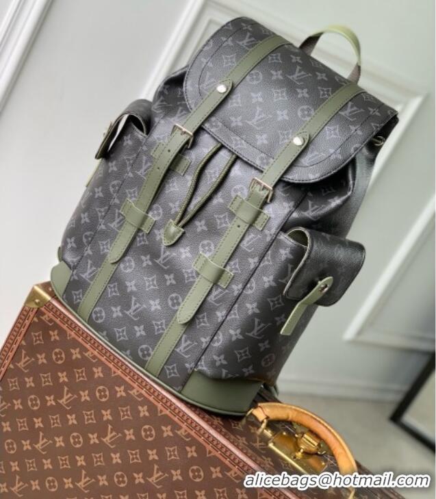 Market Sells Louis Vuitton Christopher MM Backpack in Monogram Eclipse Canvas M28633 Khaki Green/Black 2026