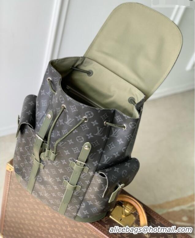 Market Sells Louis Vuitton Christopher MM Backpack in Monogram Eclipse Canvas M28633 Khaki Green/Black 2026