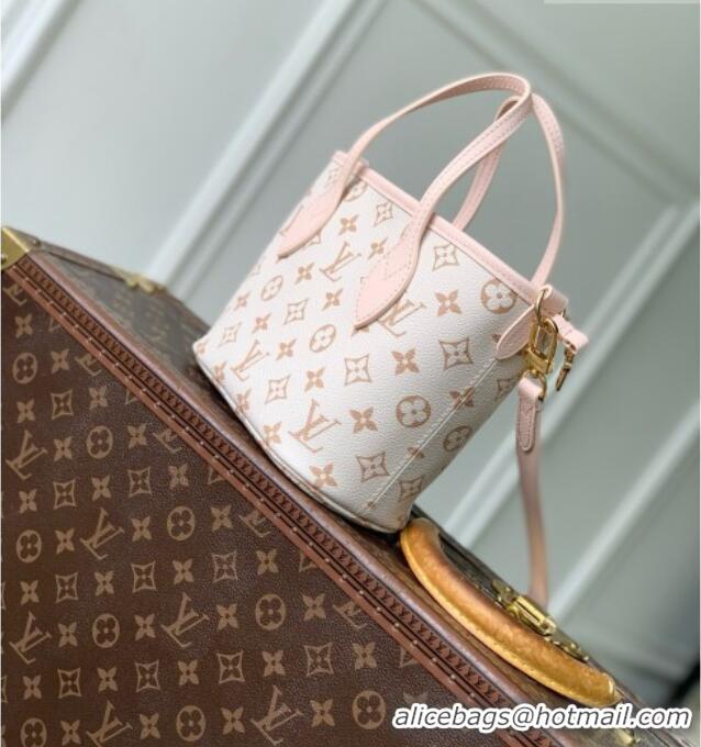 Good Quality Louis Vuitton Neverfull Inside Out BB Bag in Monogram Dune/Pink Cowhide Leather M2A466 2026