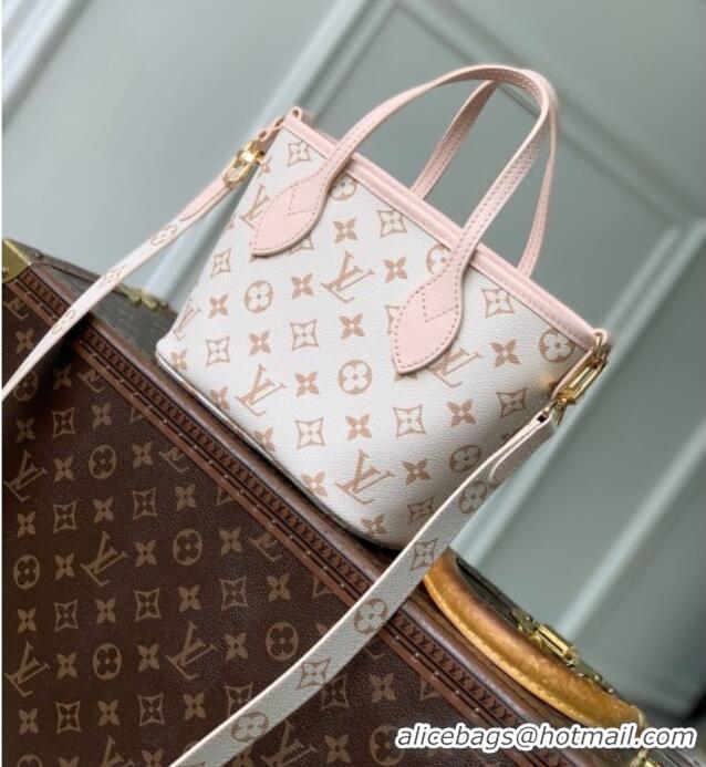 Good Quality Louis Vuitton Neverfull Inside Out BB Bag in Monogram Dune/Pink Cowhide Leather M2A466 2026
