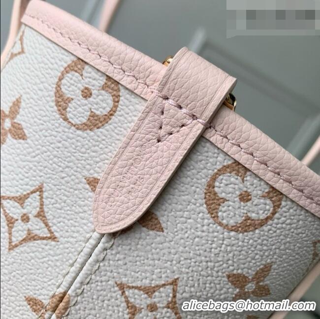 Good Quality Louis Vuitton Neverfull Inside Out BB Bag in Monogram Dune/Pink Cowhide Leather M2A466 2026