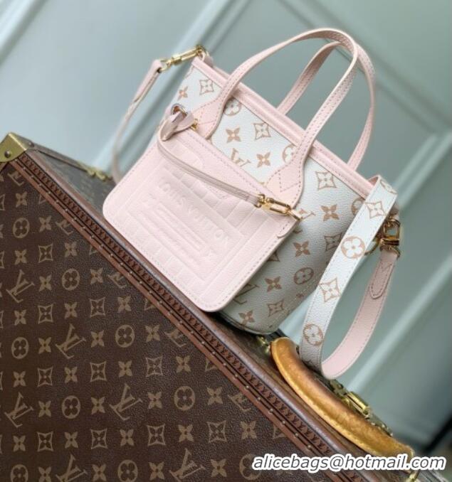 Good Quality Louis Vuitton Neverfull Inside Out BB Bag in Monogram Dune/Pink Cowhide Leather M2A466 2026